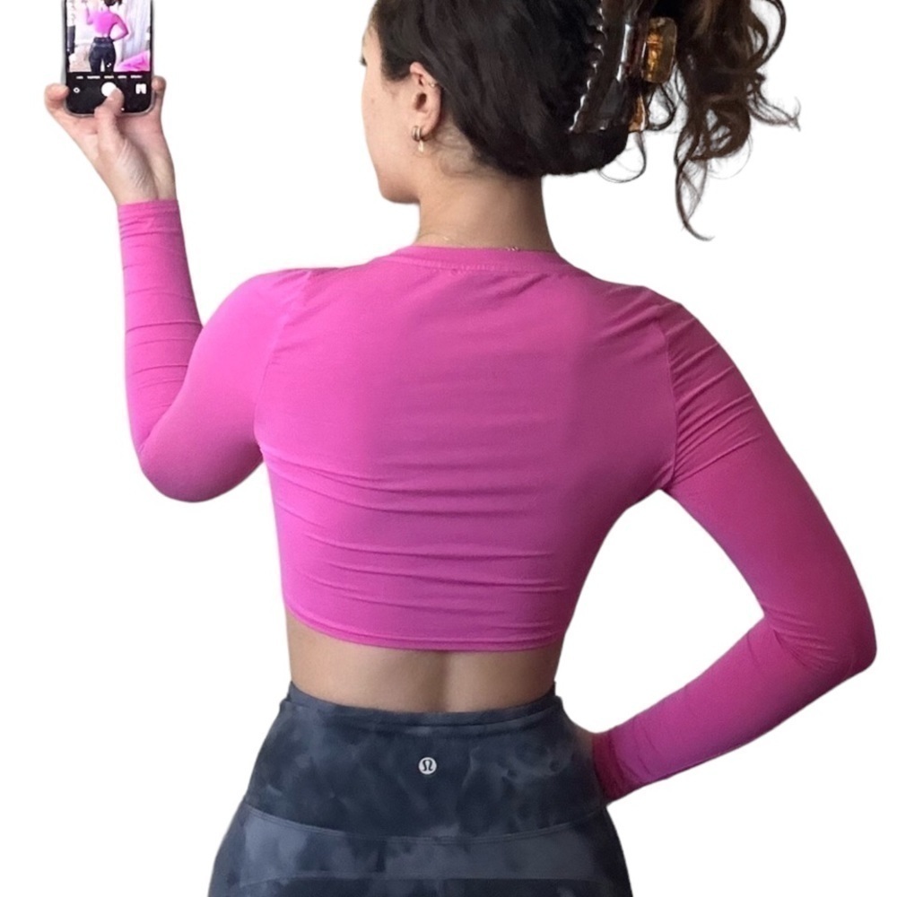 Nwt I Am Gia Brigid Top Pink Longsleeve Crop Top — image 6 of 7